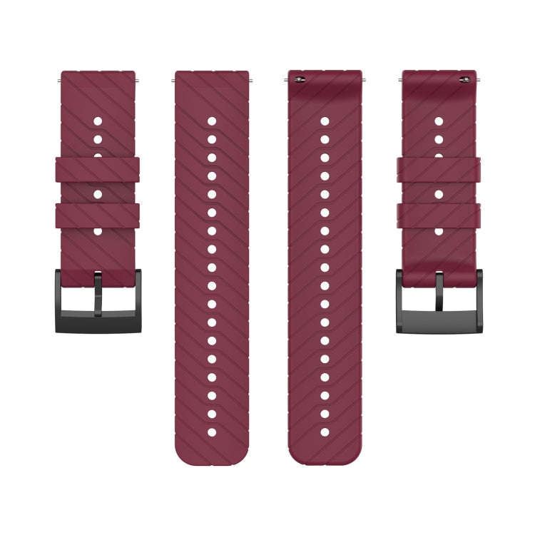 For Suunto 9 Lightning Silicone Watch Band(Red Wine)