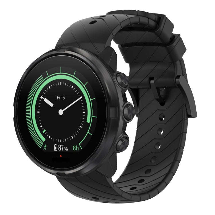 For Suunto 9 Lightning Silicone Watch Band(Black)