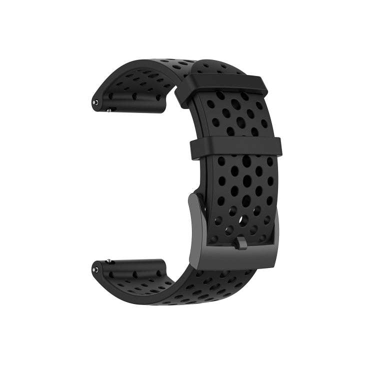 For Suunto 9 Breathable Silicone Watch Band, Exclude the Subject(Black)