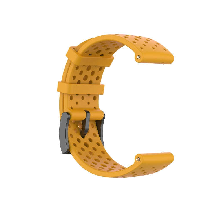 For Suunto 9 Breathable Silicone Watch Band, Exclude the Subject(Amber Yellow)