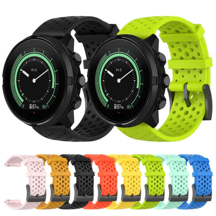 For Suunto 9 Breathable Silicone Watch Band, Exclude the Subject(Yellow)