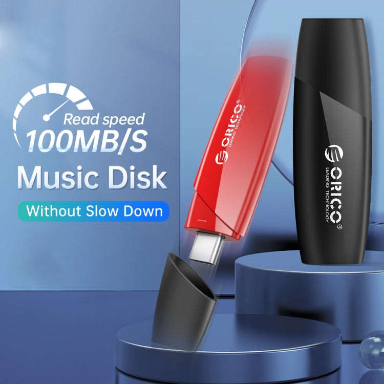ORCIO USB3.0 U Disk Drive, Read: 100MB/s, Write: 15MB/s, Memory:32GB, Port:Type-C(Black)