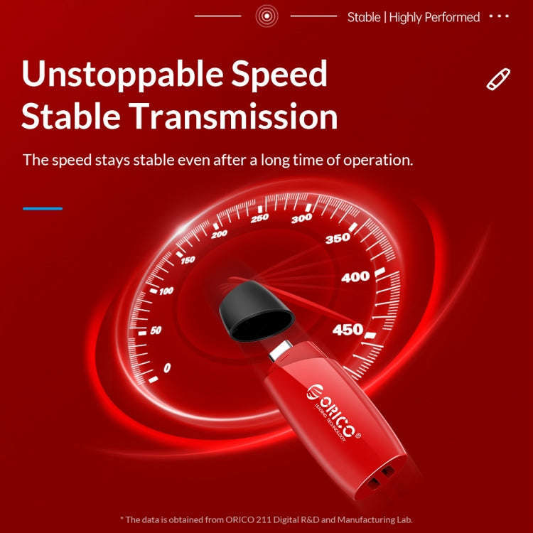 ORCIO USB3.0 U Disk Drive, Read: 260MB/s, Write: 15MB/s, Memory:32GB, Port:Type-C(Red)