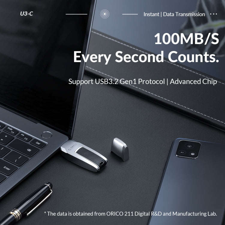ORICO USB Flash Drive, Read: 100MB/s, Write: 50MB/s, Memory:256GB, Port:USB-A(Silver)