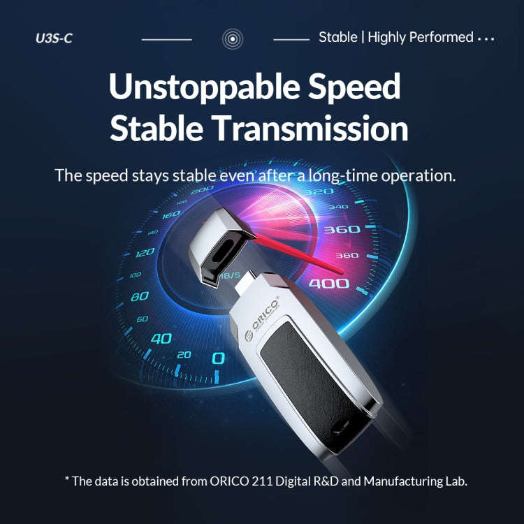 ORICO USB Flash Drive, Read: 260MB/s, Write: 70MB/s, Memory:128GB, Port:USB-A(Silver)