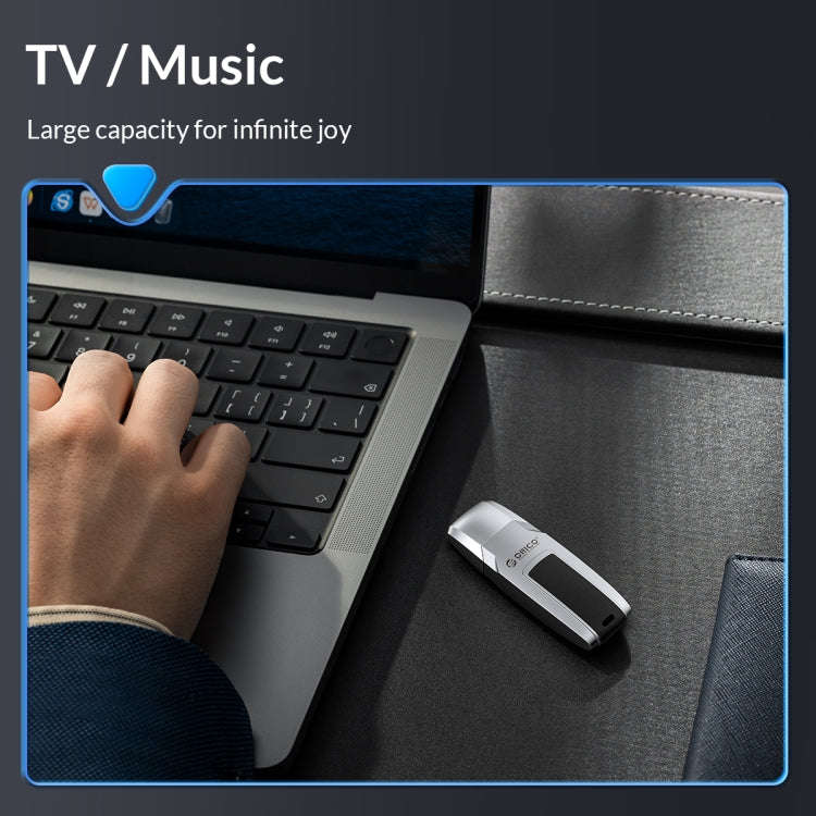 ORICO USB Flash Drive, Read: 260MB/s, Write: 70MB/s, Memory:128GB, Port:USB-A(Silver)