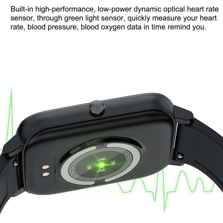 Ochstin 5H80 1.69 inch Square Screen Silicone Strap Heart Rate Blood Oxygen Monitoring Bluetooth ...