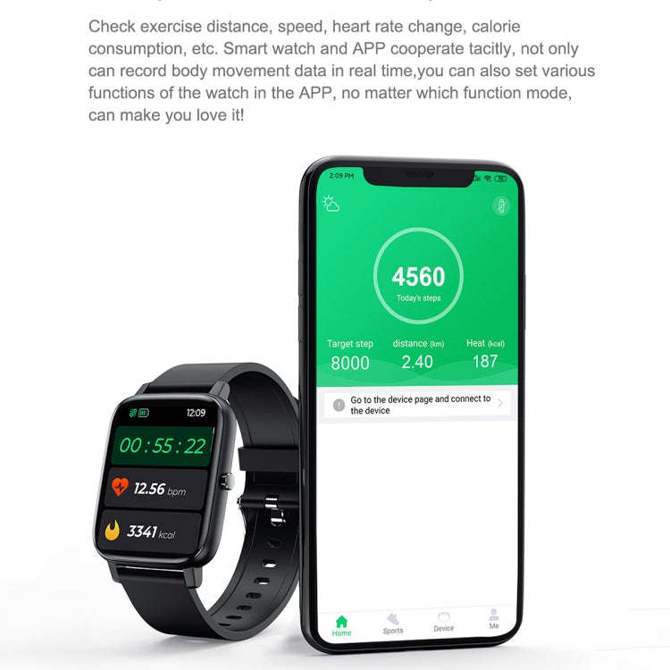 Ochstin 5H80 1.69 inch Square Screen Silicone Strap Heart Rate Blood Oxygen Monitoring Bluetooth ...
