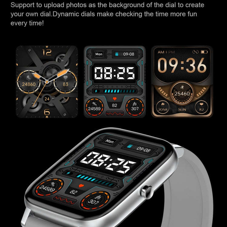 Ochstin 5H80 1.69 inch Square Screen Silicone Strap Heart Rate Blood Oxygen Monitoring Bluetooth ...
