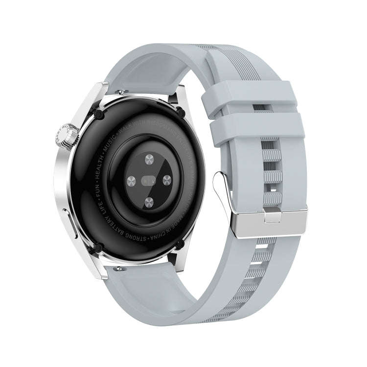 Ochstin 5HK3 Plus 1.36 inch Round Screen Bluetooth Smart Watch, Strap:Silicone(Silver)