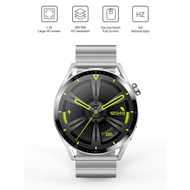 Ochstin 5HK3 Plus 1.36 inch Round Screen Bluetooth Smart Watch, Strap:Silicone(Silver)