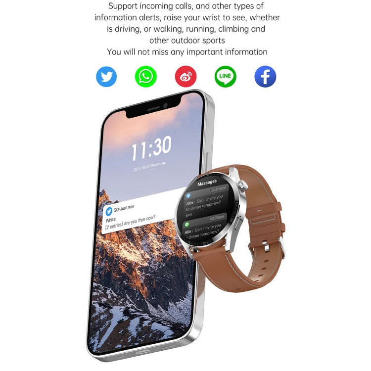 Ochstin 5HK3 Plus 1.36 inch Round Screen Bluetooth Smart Watch, Strap:Silicone(Silver)
