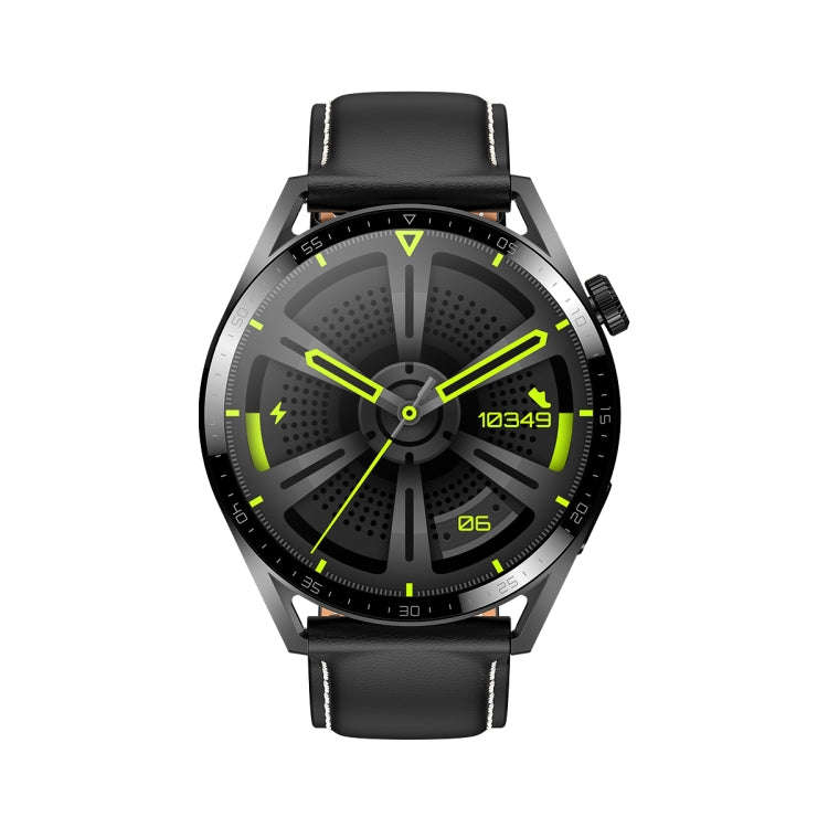 Ochstin 5HK3 Plus 1.36 inch Round Screen Bluetooth Smart Watch, Strap:Leather(Black)