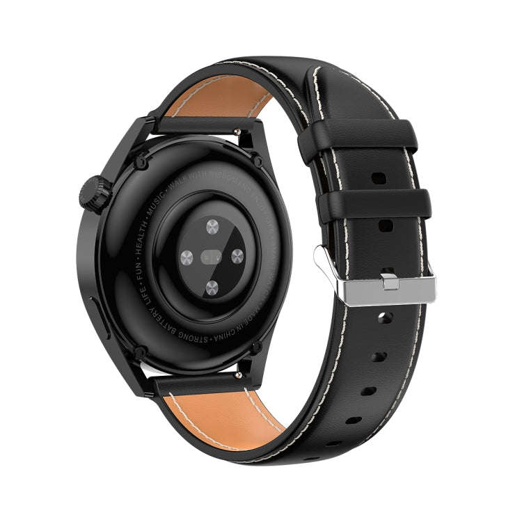 Ochstin 5HK3 Plus 1.36 inch Round Screen Bluetooth Smart Watch, Strap:Leather(Black)