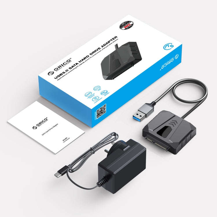 ORICO UTS2 USB 3.0 2.5-inch SATA HDD Adapter with 12V 2A Power Adapter, Cable Length:1m(UK Plug)
