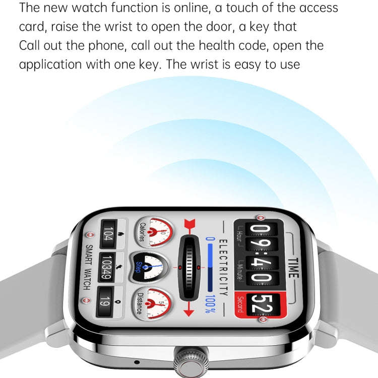 Ochstin 5HK20 1.85 inch Round Screen Silicone Strap Smart Watch with Bluetooth Call Function(Silver)