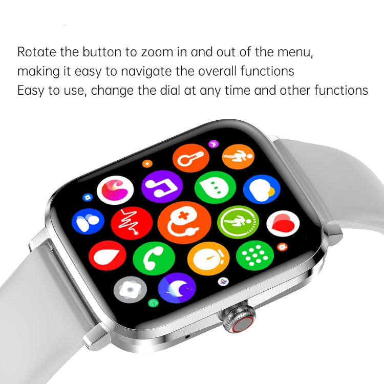 Ochstin 5HK20 1.85 inch Round Screen Silicone Strap Smart Watch with Bluetooth Call Function(Silver)
