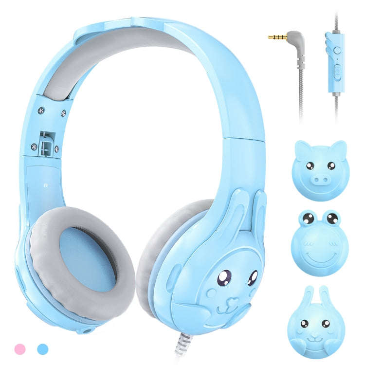 SoulBytes S31 Kids Wired Over-Ear Earphone with Microphone, Length: 1.5m(Blue)