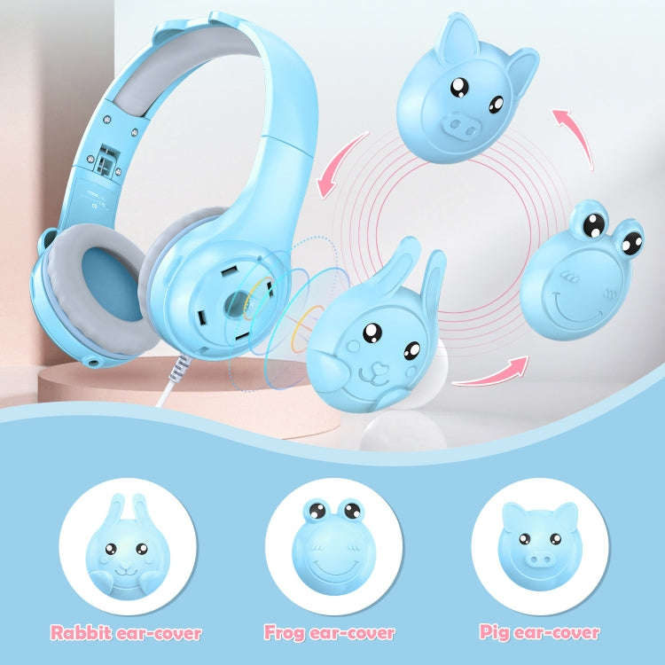 SoulBytes S31 Kids Wired Over-Ear Earphone with Microphone, Length: 1.5m(Blue)