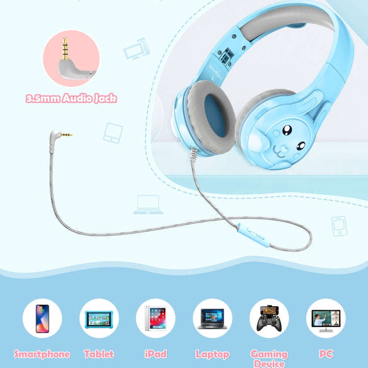 SoulBytes S31 Kids Wired Over-Ear Earphone with Microphone, Length: 1.5m(Blue)