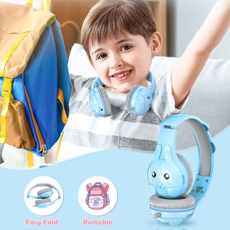 SoulBytes S31 Kids Wired Over-Ear Earphone with Microphone, Length: 1.5m(Blue)