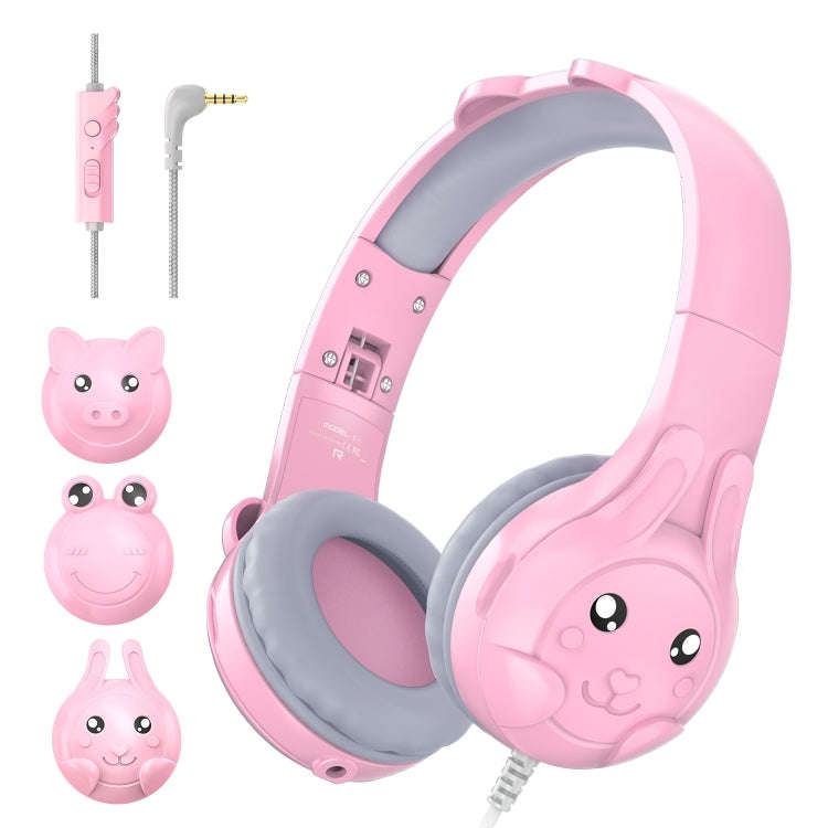 SoulBytes S31 Kids Wired Over-Ear Earphone with Microphone, Length: 1.5m(Pink)