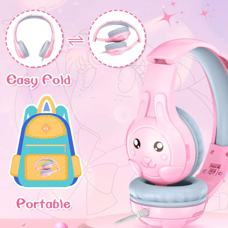 SoulBytes S31 Kids Wired Over-Ear Earphone with Microphone, Length: 1.5m(Pink)