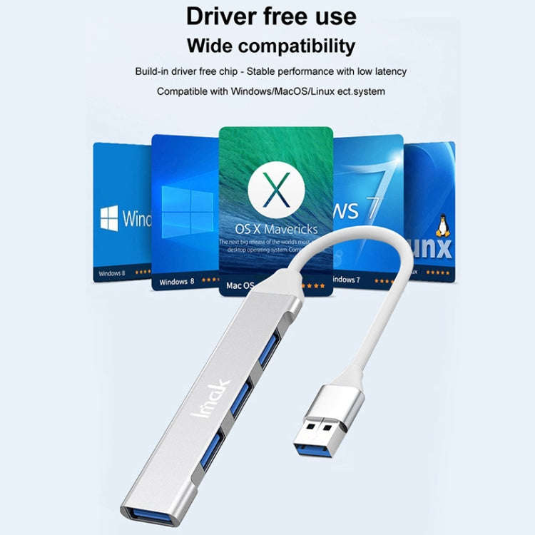 imak 4 in 1 Multifunctional Docking Station HUB, Interface:USB(Silver)