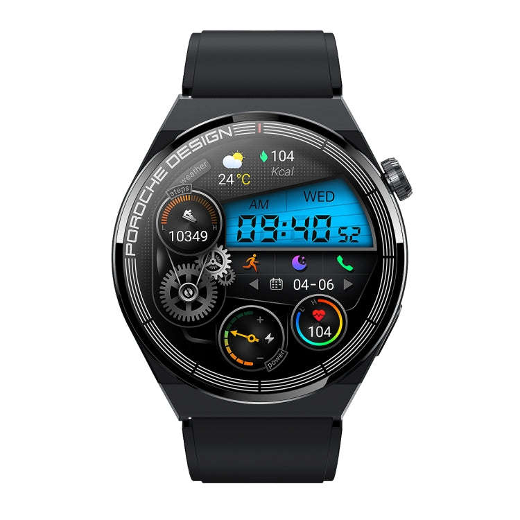 Ochstin 5HK46P 1.36 inch Round Screen Silicone Strap Smart Watch with Bluetooth Call Function(Bla...
