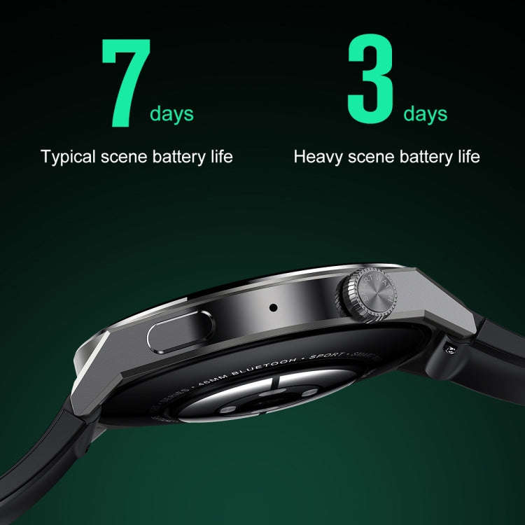 Ochstin 5HK46P 1.36 inch Round Screen Silicone Strap Smart Watch with Bluetooth Call Function(Bla...