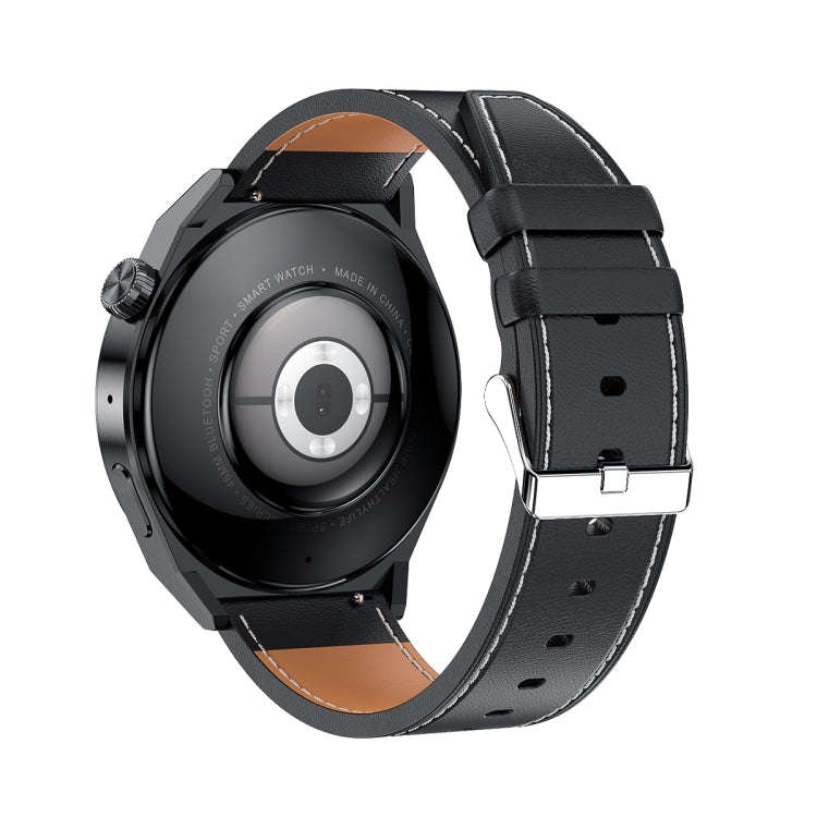 Ochstin 5HK46P 1.36 inch Round Screen Leather Strap Smart Watch with Bluetooth Call Function(Black)