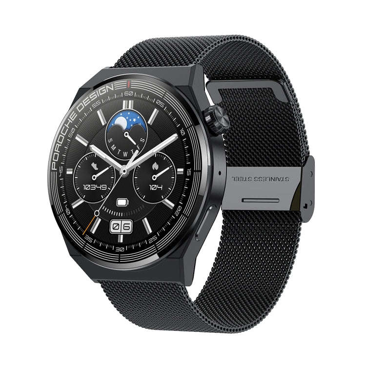 Ochstin 5HK46P 1.36 inch Round Screen Steel Strap Smart Watch with Bluetooth Call Function(Black)