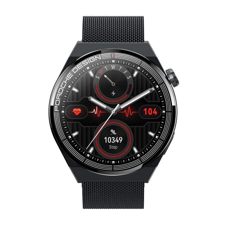Ochstin 5HK46P 1.36 inch Round Screen Steel Strap Smart Watch with Bluetooth Call Function(Black)