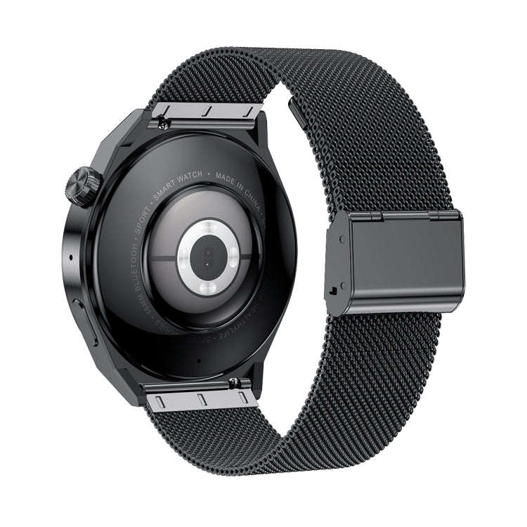 Ochstin 5HK46P 1.36 inch Round Screen Steel Strap Smart Watch with Bluetooth Call Function(Black)