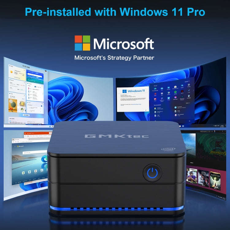 GMK KB7 Windows 11 Pro Mini PC, 16GB+512G, Intel Pentium Silver N6005 Quad Core, Support WiFi & B...