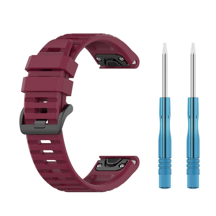 For Garmin Fenix 6 22mm Quick Release Official Texture Wrist Strap Watchband with Plastic Button(...