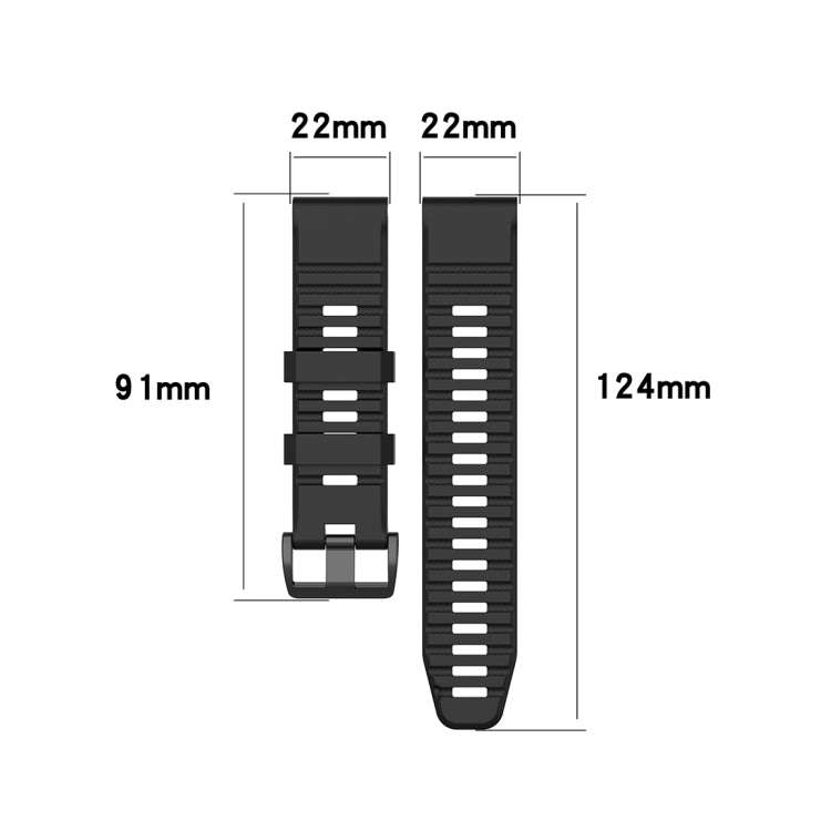 For Garmin Fenix 6 22mm Quick Release Official Texture Wrist Strap Watchband with Plastic Button(...