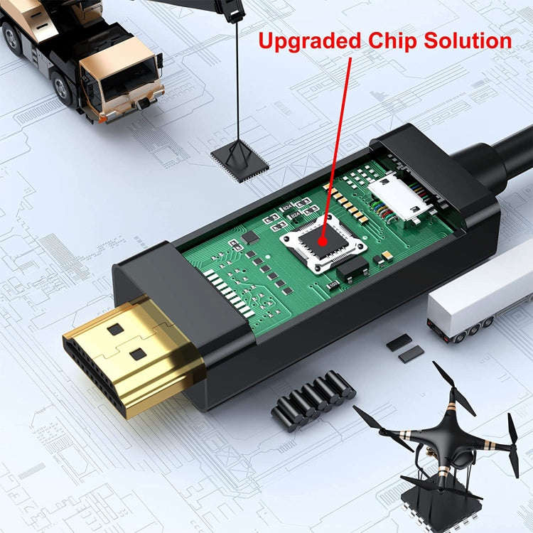 HDMI to USB+DisplayPort Adapter Cable with Power Supply, Length: 1.8m(Black)