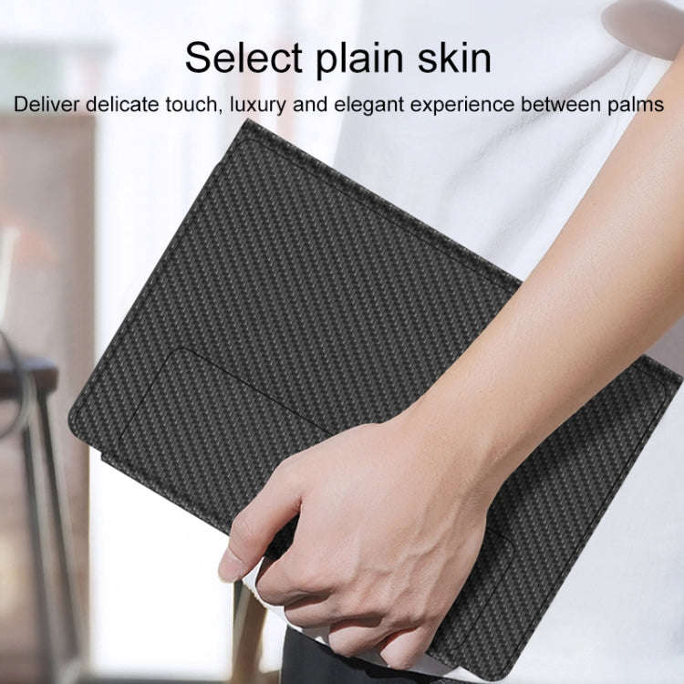 For Samsung Galaxy Z Fold4 5G Magnetic Folding Bluetooth Keyboard Leather Case(Carbon Fiber)