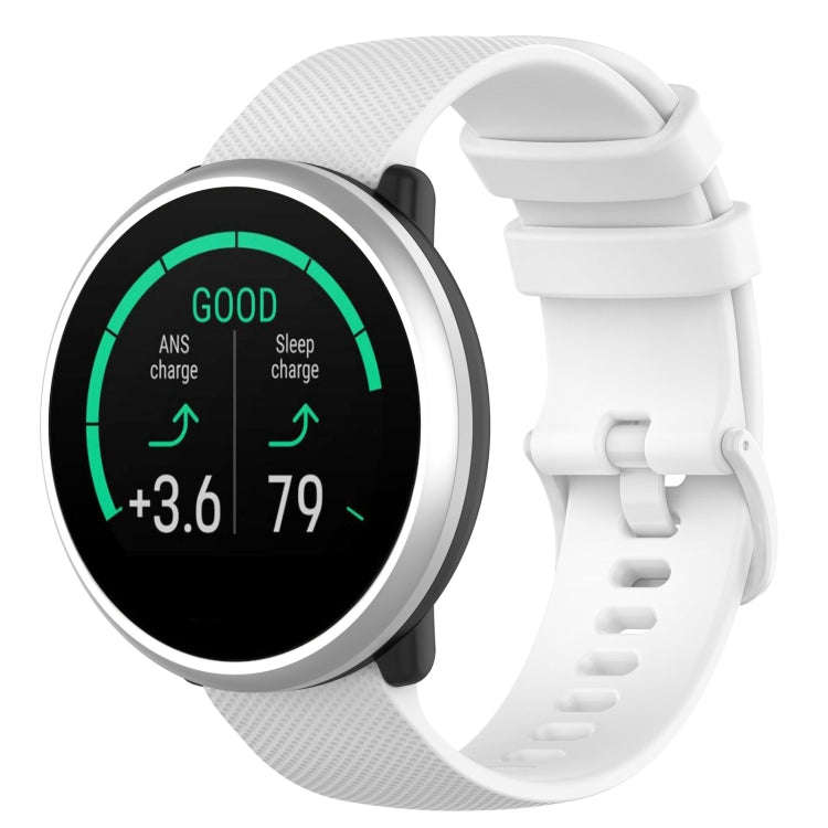 For Polar Ignite 20mm Small Plaid Texture Silicone Wrist Strap Watchband(White)