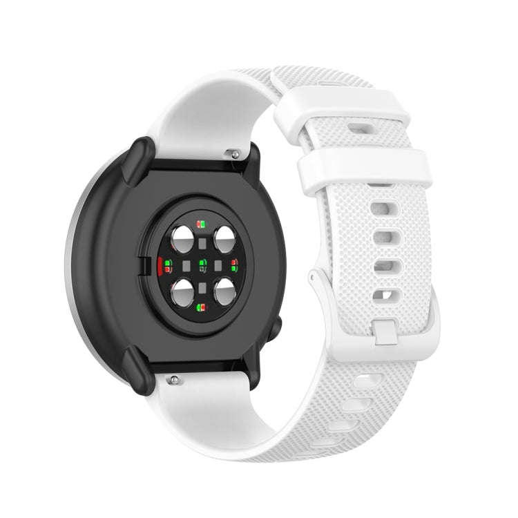 For Polar Ignite 20mm Small Plaid Texture Silicone Wrist Strap Watchband(White)