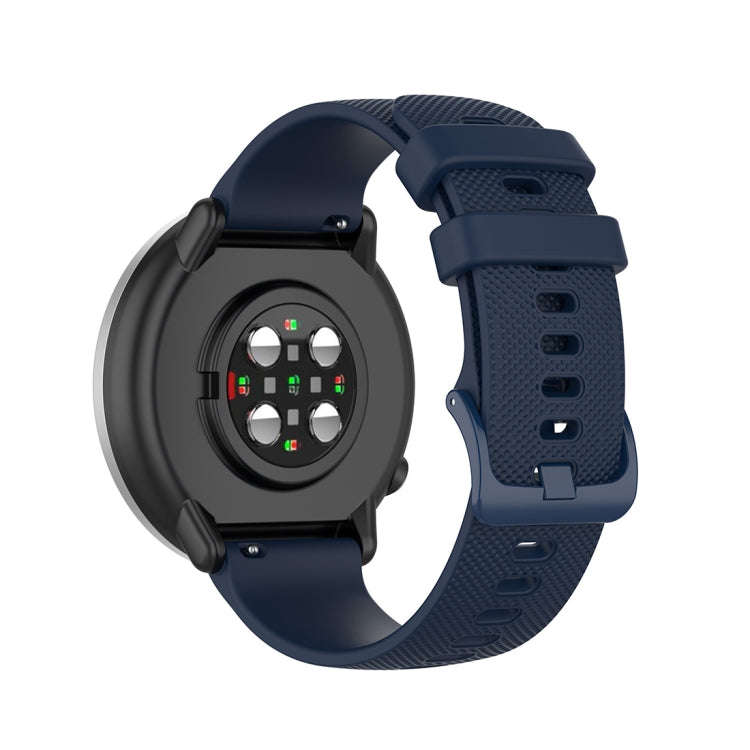 For Polar Ignite 20mm Small Plaid Texture Silicone Wrist Strap Watchband(Navy Blue)