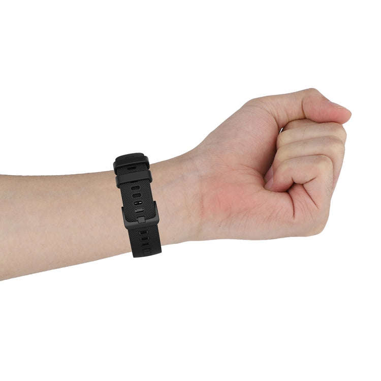 For Polar Ignite 20mm Small Plaid Texture Silicone Wrist Strap Watchband(Navy Blue)