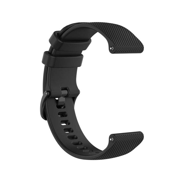 For Polar Ignite 20mm Small Plaid Texture Silicone Wrist Strap Watchband(Black)