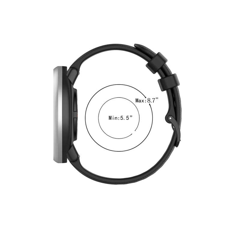 For Polar Ignite 20mm Small Plaid Texture Silicone Wrist Strap Watchband(Black)