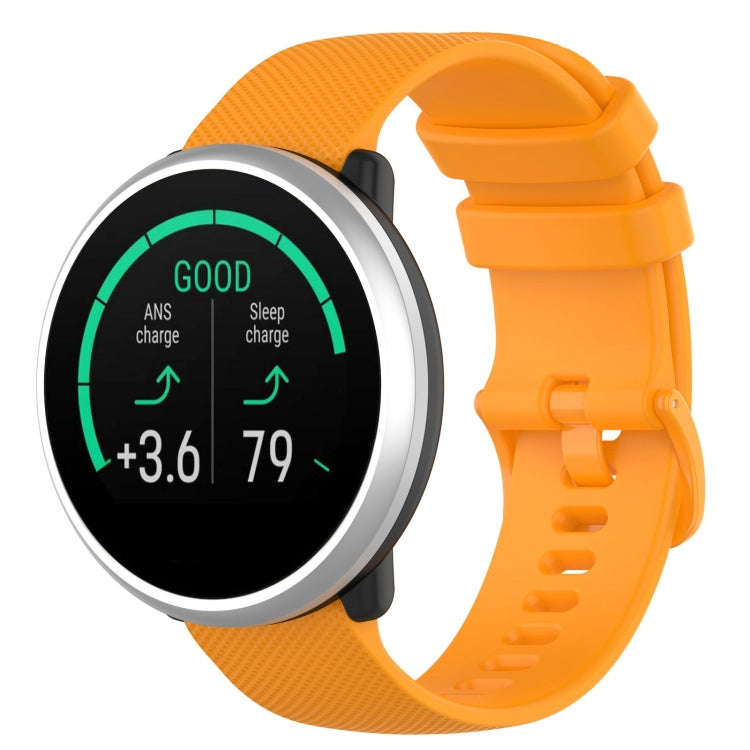 For Polar Ignite 20mm Small Plaid Texture Silicone Wrist Strap Watchband(Amber Yellow)