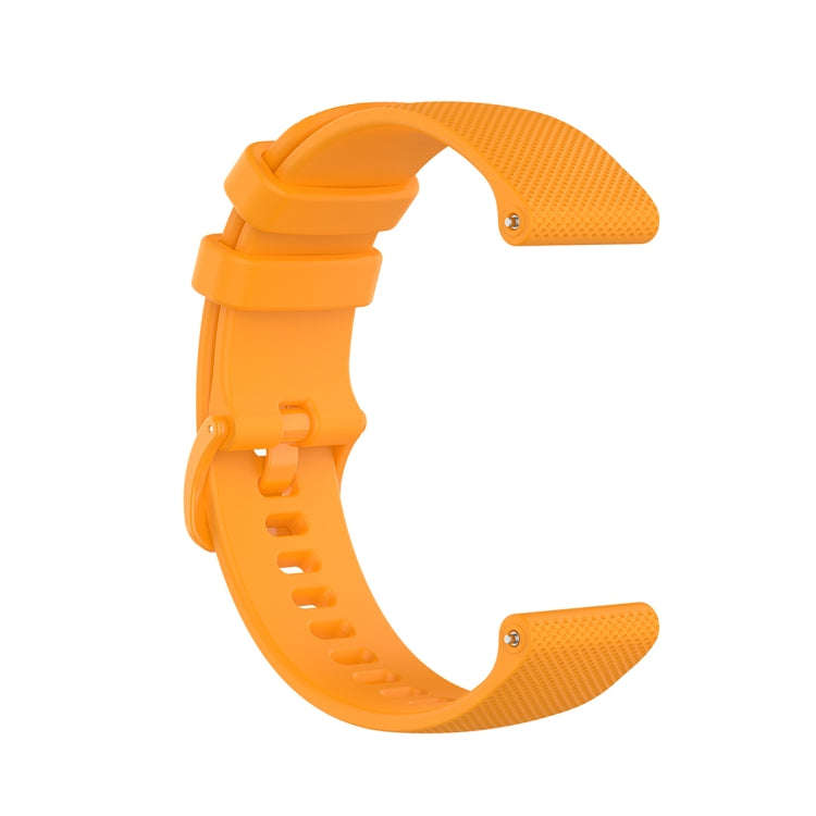 For Polar Ignite 20mm Small Plaid Texture Silicone Wrist Strap Watchband(Amber Yellow)