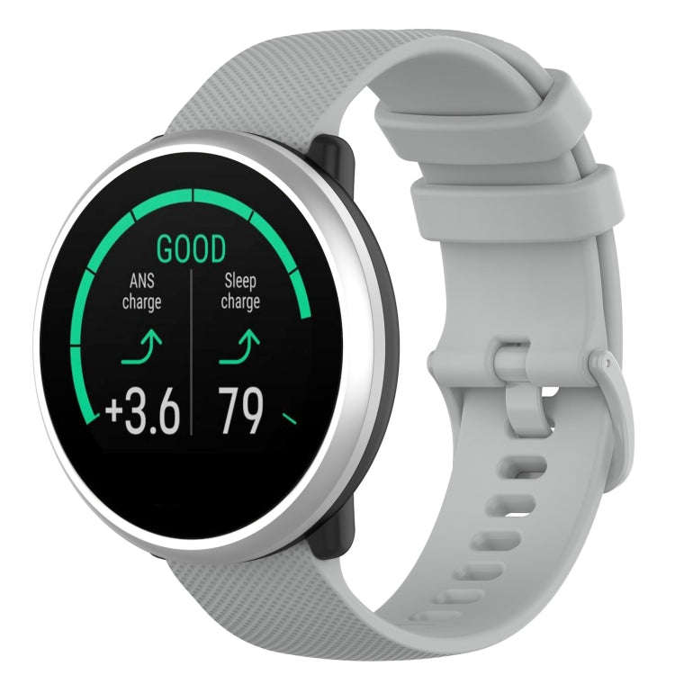 For Polar Ignite 20mm Small Plaid Texture Silicone Wrist Strap Watchband(Grey)