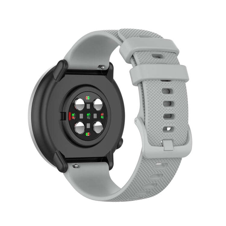 For Polar Ignite 20mm Small Plaid Texture Silicone Wrist Strap Watchband(Grey)