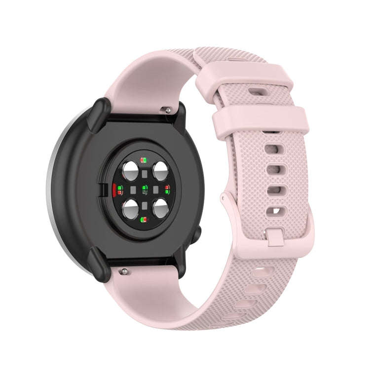For Polar Ignite 20mm Small Plaid Texture Silicone Wrist Strap Watchband(Rose Pink)